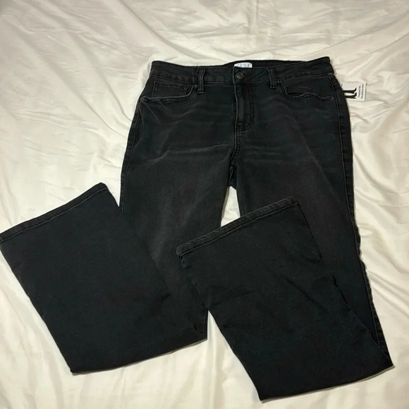 Boot Cut Black Denim Jeans with Slit Hem - NWT - Picture 2 of 9